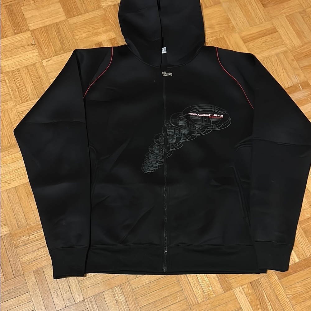 Sergio Tacchini Black Hooded Jacket with Graphic Design